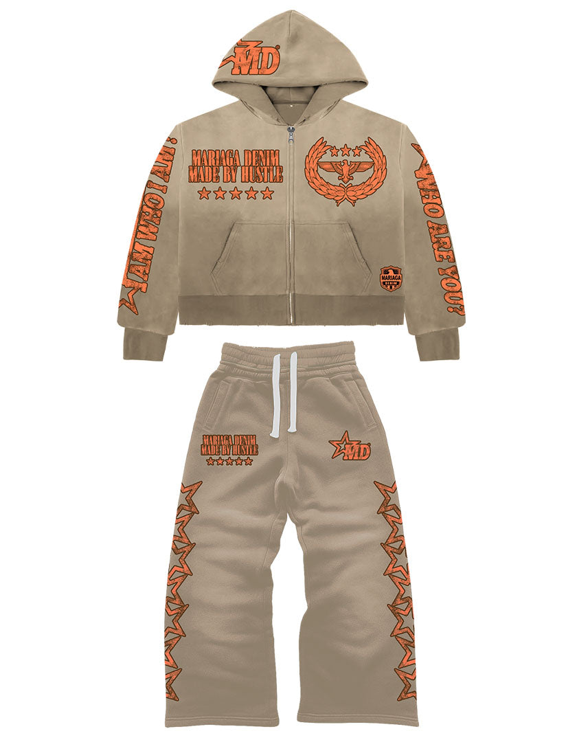 MADE BY HUSTLE SWEATSUIT (TAN)